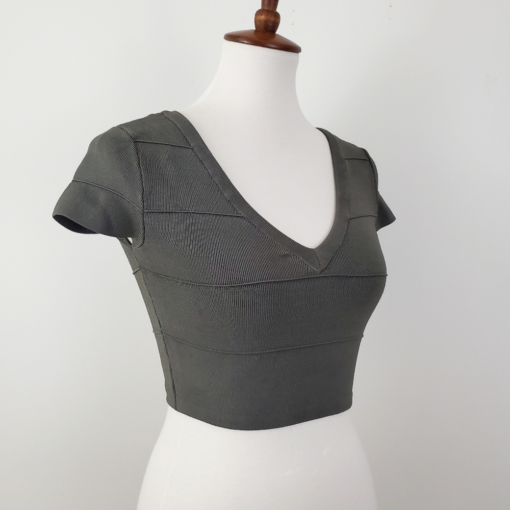 Bebe Lattice Detail Bandage Crop Top XS - Picture 5 of 11